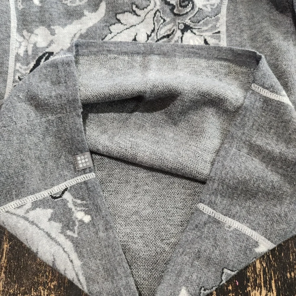 Title Nine Women's S Merino Wool Blend Quarter Zip Pullover Sweater Grey Nordic